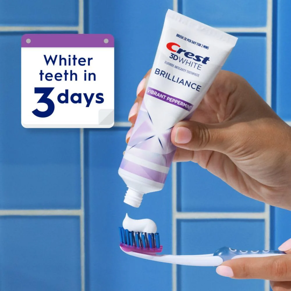 Crest 3D White Brilliance Toothpaste Vibrant Peppermint 4.6 oz Pack of 3 - Image 6