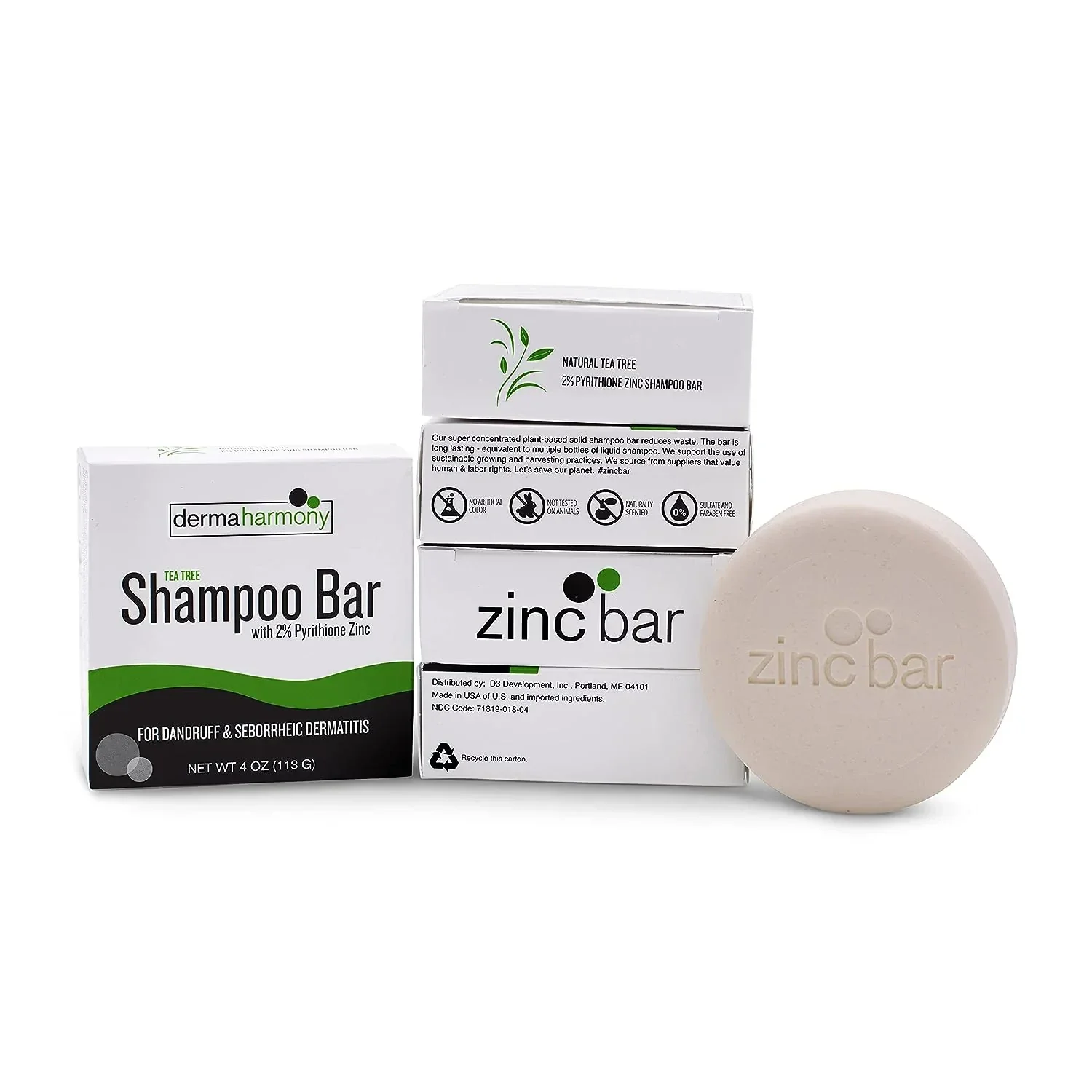 Dermaharmony 2% Pyrithione Zinc Shampoo Bar - Tea Tree (4 Oz) - Image 4