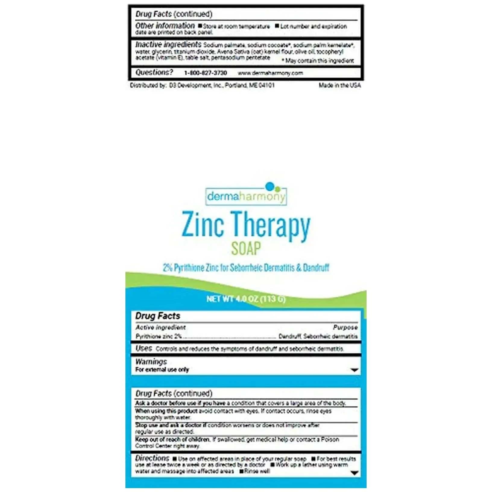 Dermaharmony 2% Pyrithione Zinc (ZNP) Bar Soap 4oz - Image 5