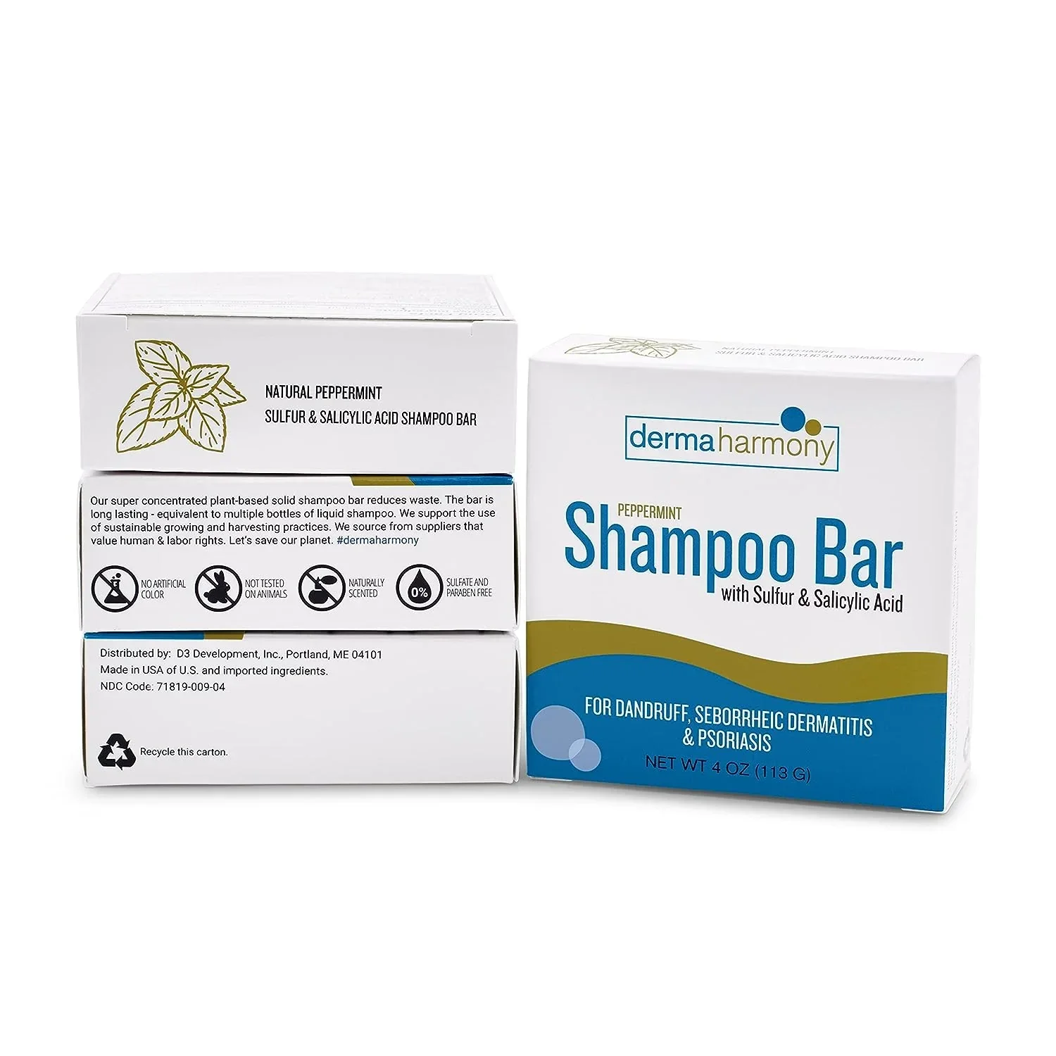 Dermaharmony 5% Sulfur 2% Salicylic Acid Shampoo Bar for Dandruff (4 Oz) - Image 2