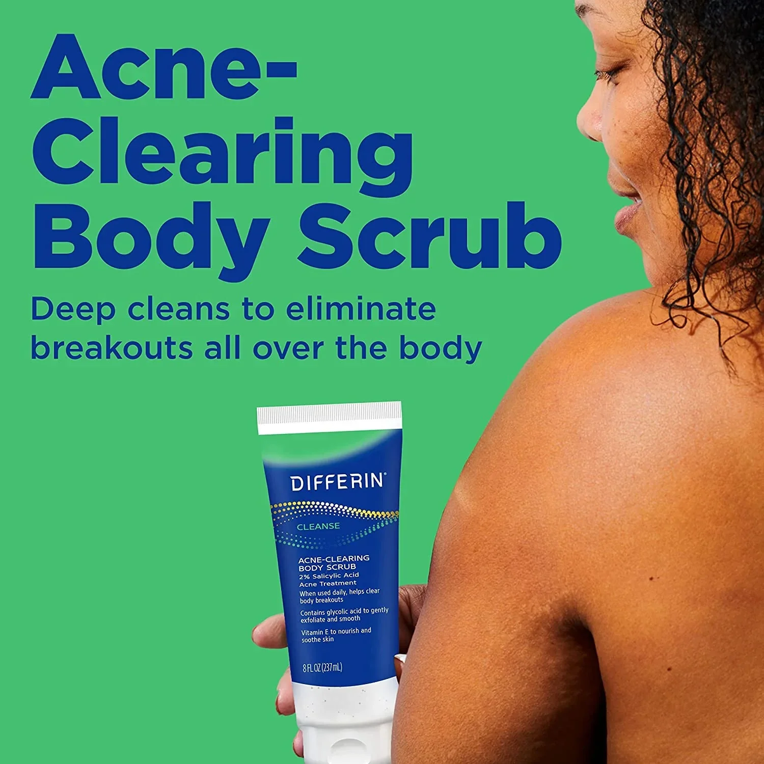 Differin Body Scrub with Salicylic Acid Acne Clearing Improves Tone and Texture Prone Skin on Back Shoulders and Chest, 8 Oz (Packaging May Vary) - Image 3