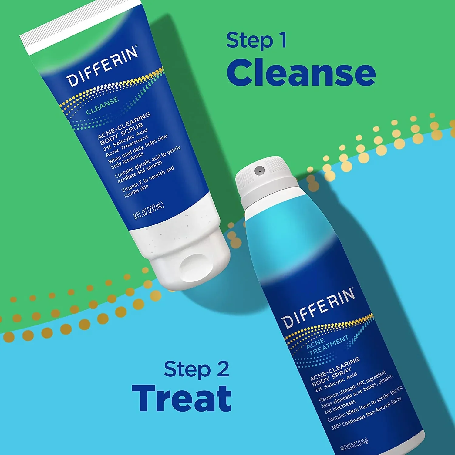 Differin Body Scrub with Salicylic Acid Acne Clearing Improves Tone and Texture Prone Skin on Back Shoulders and Chest, 8 Oz (Packaging May Vary) - Image 6