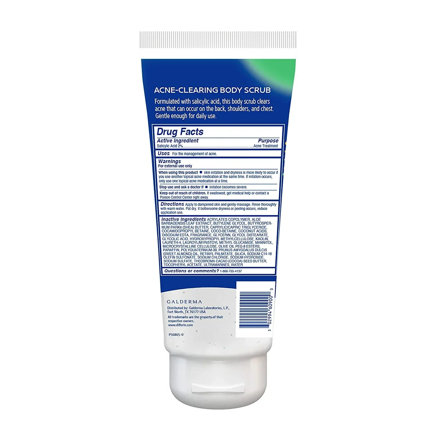 Differin Body Scrub with Salicylic Acid Acne Clearing Improves Tone and Texture Prone Skin on Back Shoulders and Chest, 8 Oz (Packaging May Vary) - Image 8