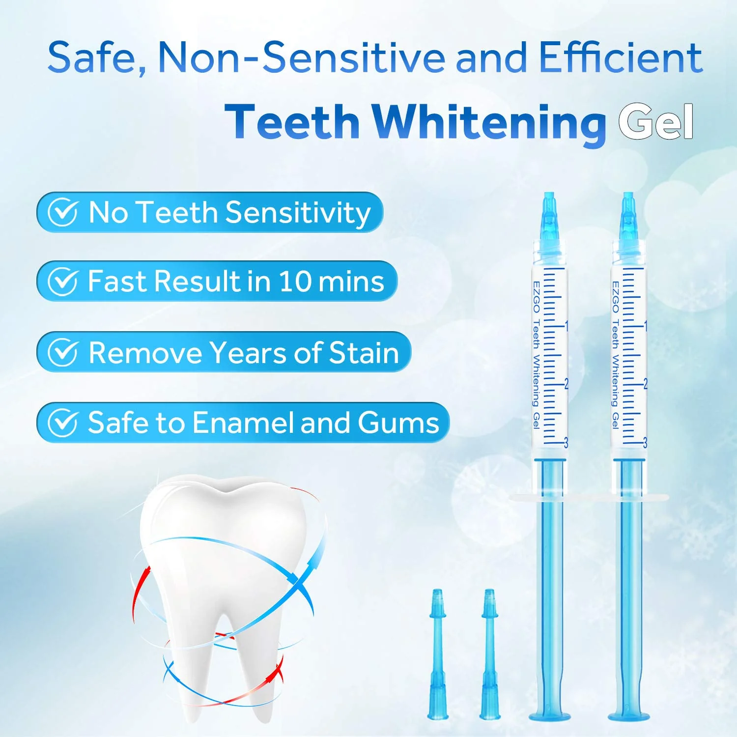 EZGO Teeth Whitening Gel Refill Syringes 22% Carbamide Peroxide 10 x 3ml - Image 3