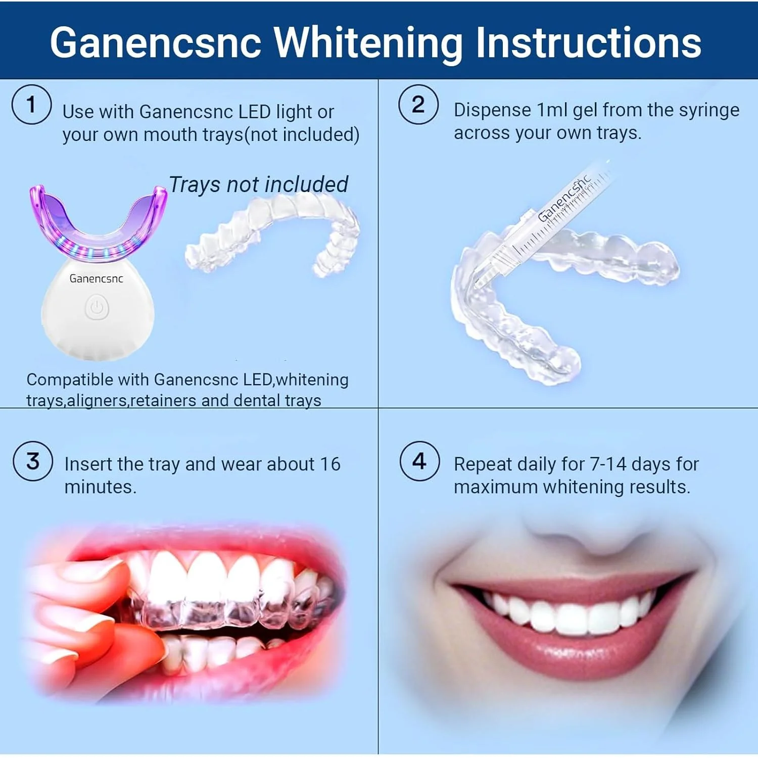 Ganencsnc Teeth Whitening Gel Refill Syringes 35% Carbamide Peroxide 10 x 3ml - Image 5