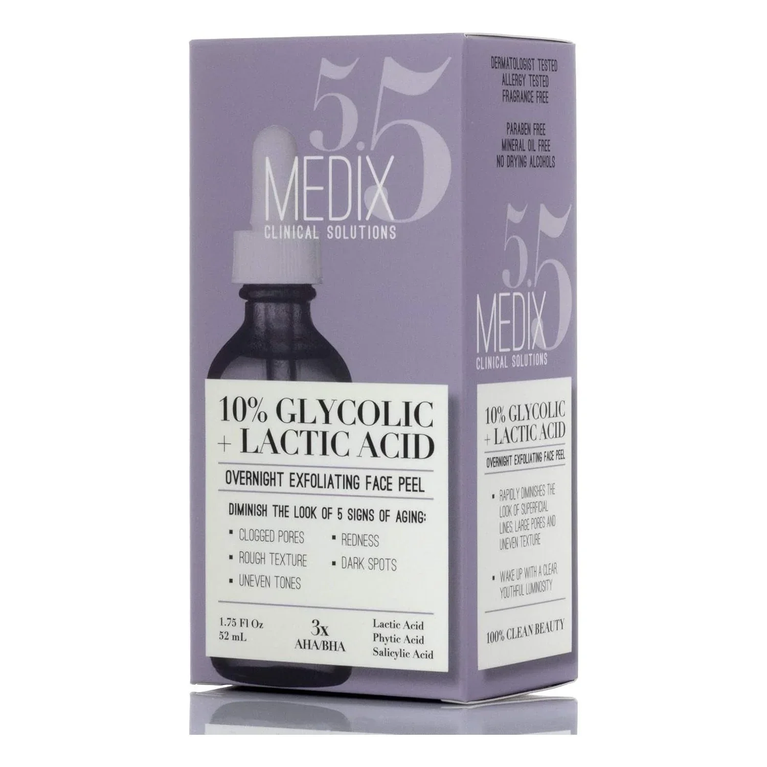 Medix 5.5 Glycolic Acid Face Peel Exfoliating Serum 10% with Lactic & Salicylic Acid - Image 2