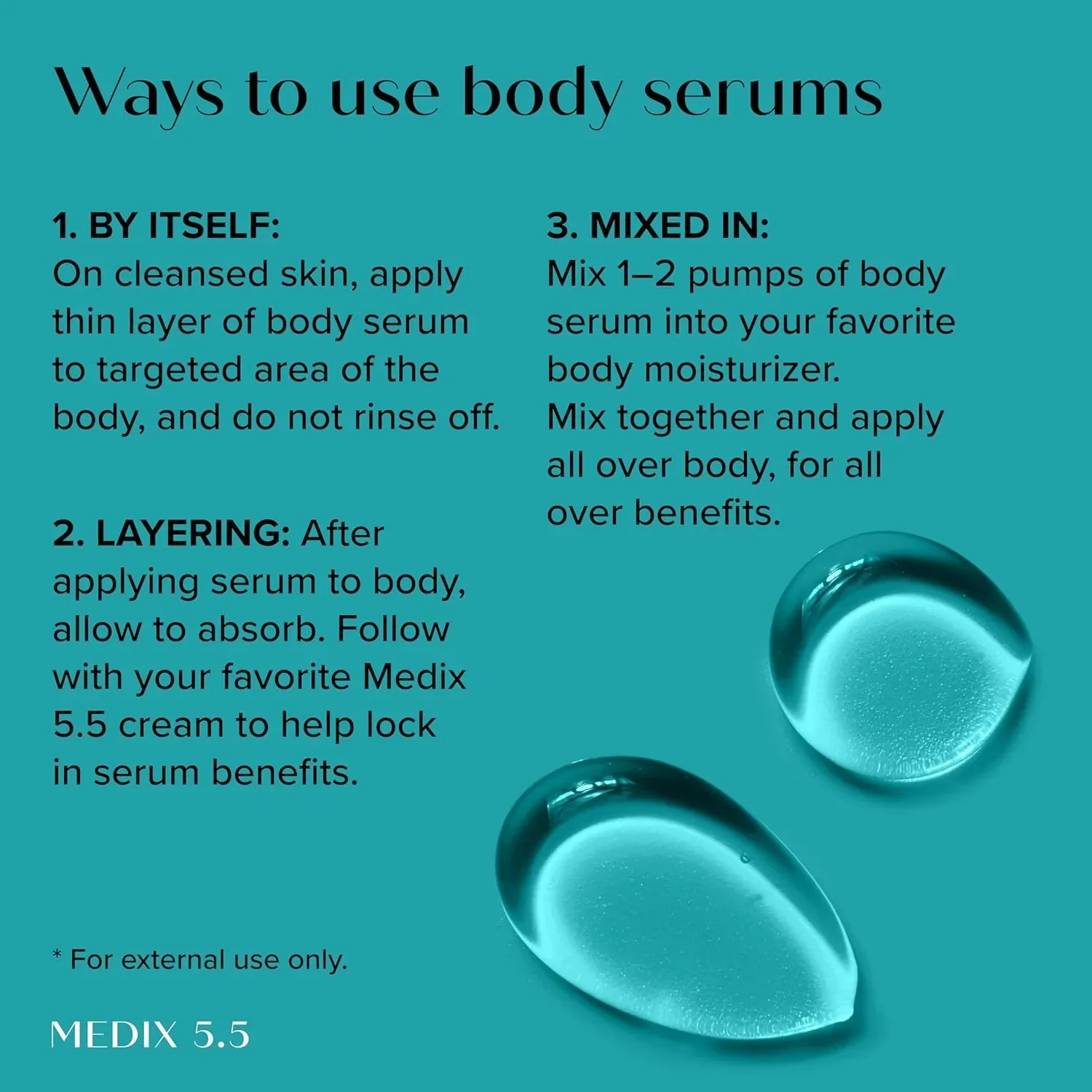 MEDIX 10% Glycolic Acid + Lactic Acid Leave-On Exfoliating Skin Care Body Gel | AHA Exfoliant Body & Face Serum Refines + Softens Dry Dead Skin, Uneven Skin Tone, KP Bumps, & Wrinkles, 1.7 Fl Oz - Image 6