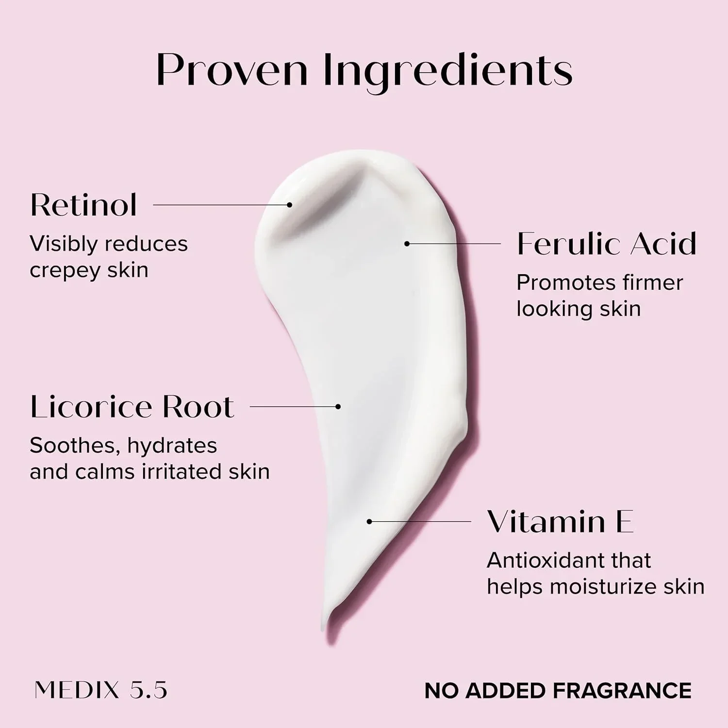 MEDIX Fragrance Free Firming Retinol Body Lotion + Collagen Peptides Cream 2Pc Skin Care Set | Crepey Skin Treatment | anti Aging Body Cream & Face Moisturizer for Crepe Skin, Cellulite, & Wrinkles - Image 3
