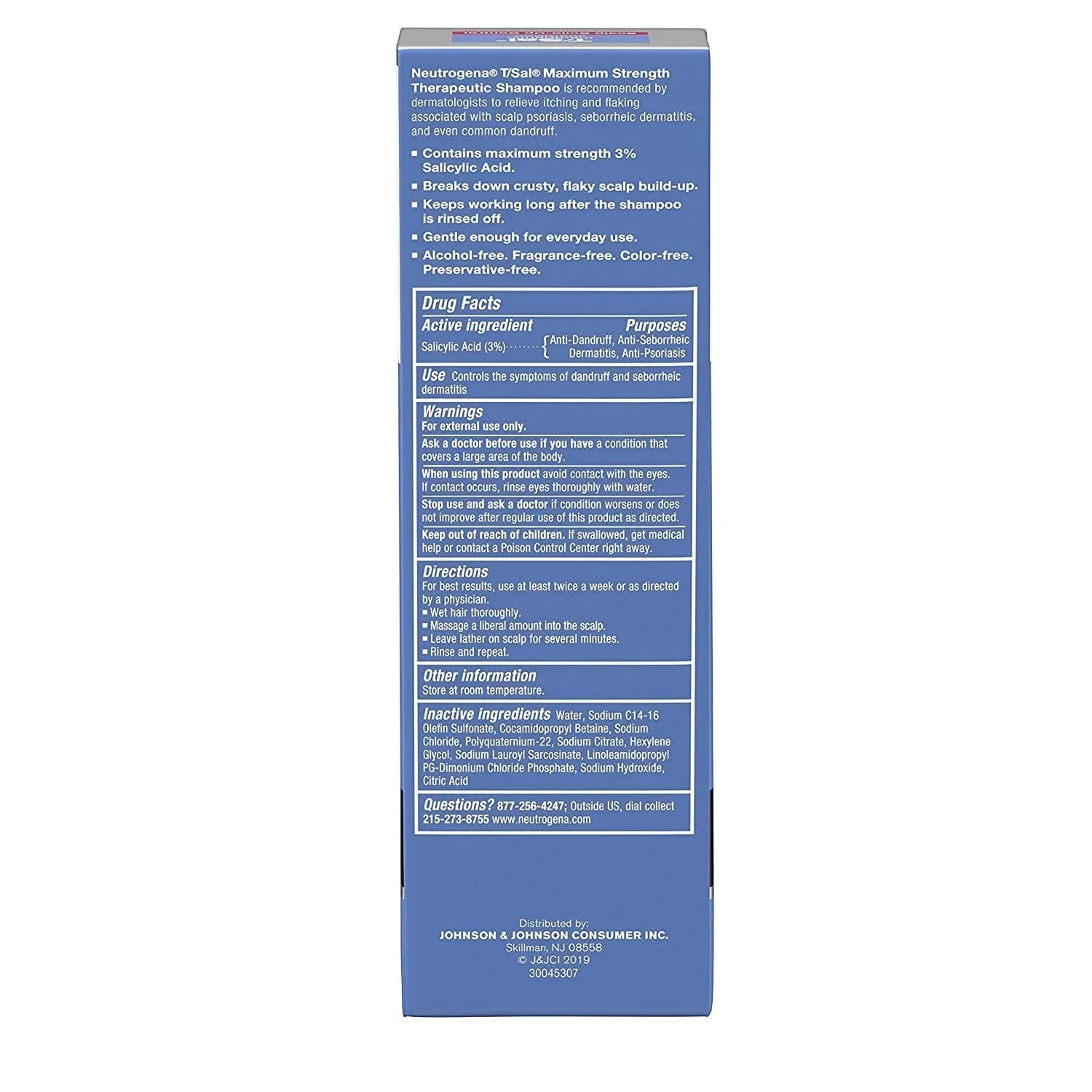 Neutrogena T/Sal Therapeutic Shampoo 3% Salicylic Acid 4.5 oz Pack of 3 - Image 10