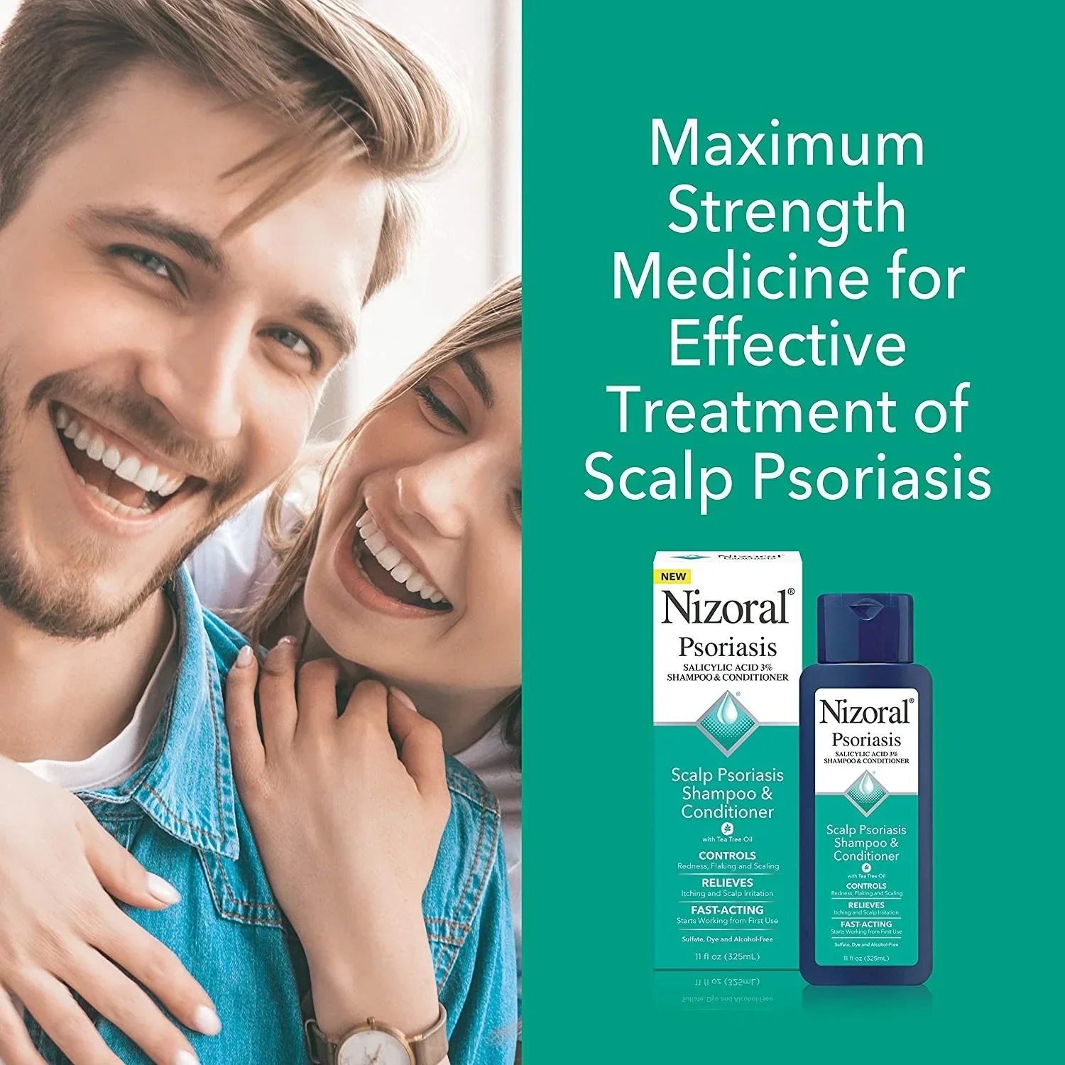 Nizoral Psoriasis Shampoo & Conditioner 3% Salicylic Acid Twin Pack - Image 4